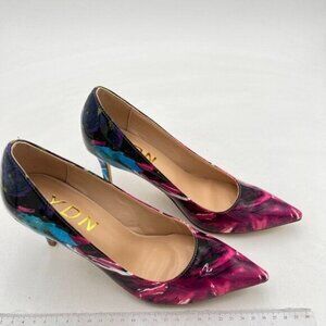 YDN Women's Chic Pointed Closed Toe Mid Heel Pumps Slip on Stilettos Slide Dress